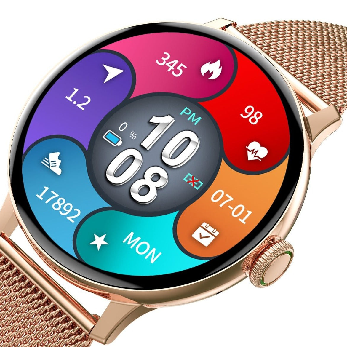 SMARTCALL , Appel en Bluetooth, musique, écran personnalisable - montre Lunique Shop Rose Silicone